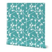 arrows scattered // aqua tribal southwest design in aqua teal blue