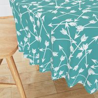 arrows scattered // aqua tribal southwest design in aqua teal blue