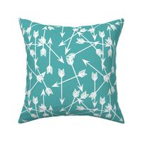 arrows scattered // aqua tribal southwest design in aqua teal blue