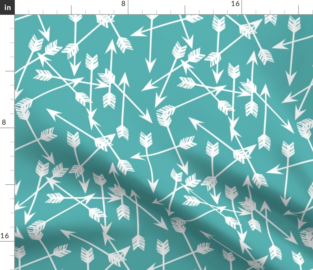 arrows scattered // aqua tribal southwest design in aqua teal blue