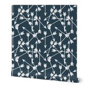 arrows scattered // dark blue gray blue boy nursery design