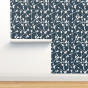 arrows scattered // dark blue gray blue boy nursery design