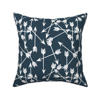 arrows scattered // dark blue gray blue boy nursery design