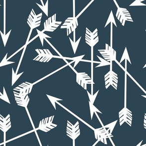 arrows scattered // dark blue gray blue boy nursery design