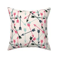 arrows scattered // off-white pink mint and navy girly arrows print