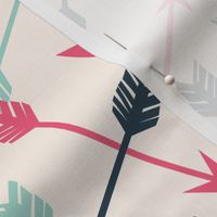 arrows scattered // off-white pink mint and navy girly arrows print