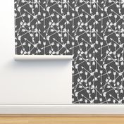 arrows scattered // grey charcoal and white kids room nursery outdoors print