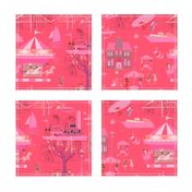 Hot Pink Heather Toile