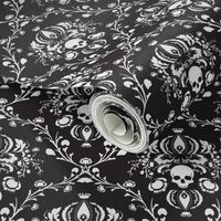 Black and White Skull Damask