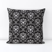 Black and White Skull Damask