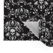 Black and White Skull Damask