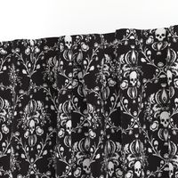 Black and White Skull Damask