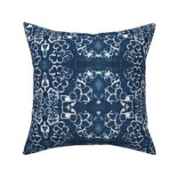 Indigo and White Damask 