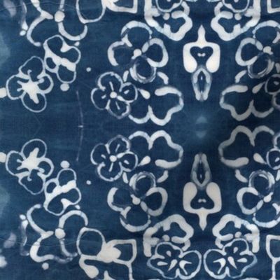 Indigo and White Damask 