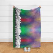 Mountain Range ~ Aurora Borealis ~ Border Print