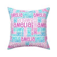 Personalised Name Fabric - Pink and Blue