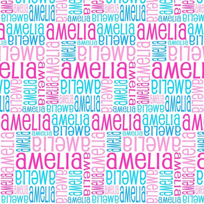 Personalised Name Fabric - Pink and Blue