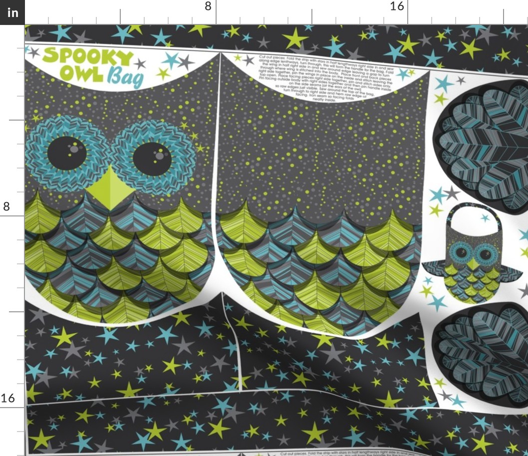 owl treat bag blue