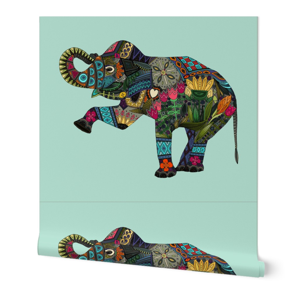 asian elephant aqua FQ panel