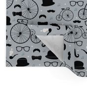 Film noir hipster pattern great gatsby icons bow tie mustache for boys