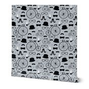 Film noir hipster pattern great gatsby icons bow tie mustache for boys