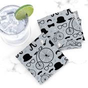 Film noir hipster pattern great gatsby icons bow tie mustache for boys