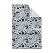 Film noir hipster pattern great gatsby icons bow tie mustache for boys