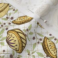 Brazenberry Pastry Treats on White Lattice - Antique