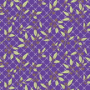 Brazenberry Clusters on Purple Lattice - Antique