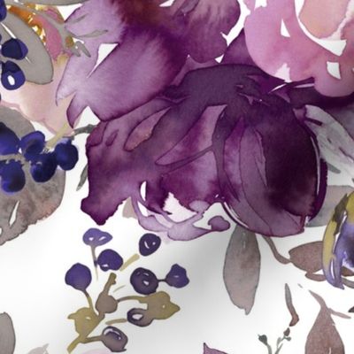 Purple Watercolor Floral