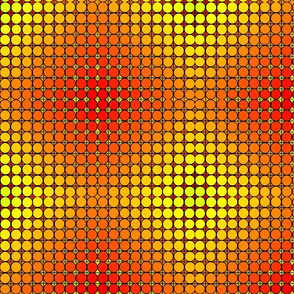 orange dots in 3d square illusion