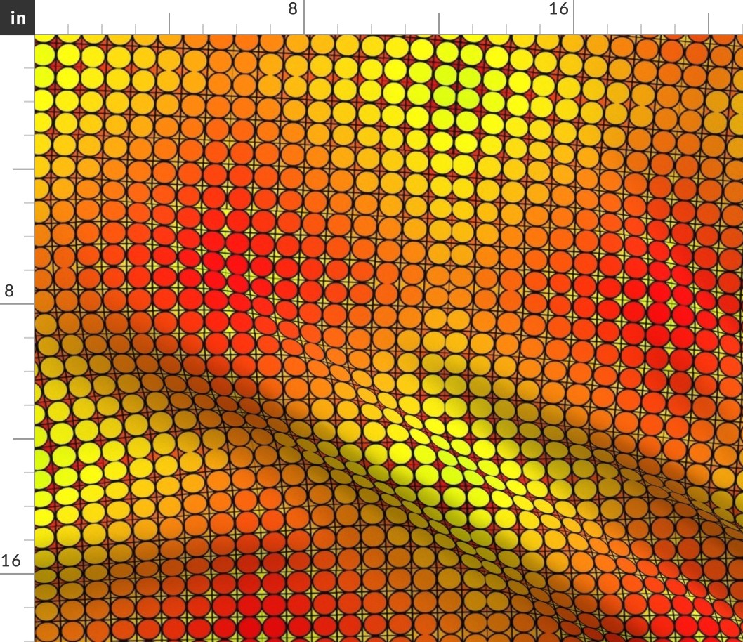 orange dots in 3d square illusion