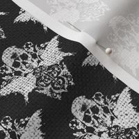 Skull Raven Damask - burlap