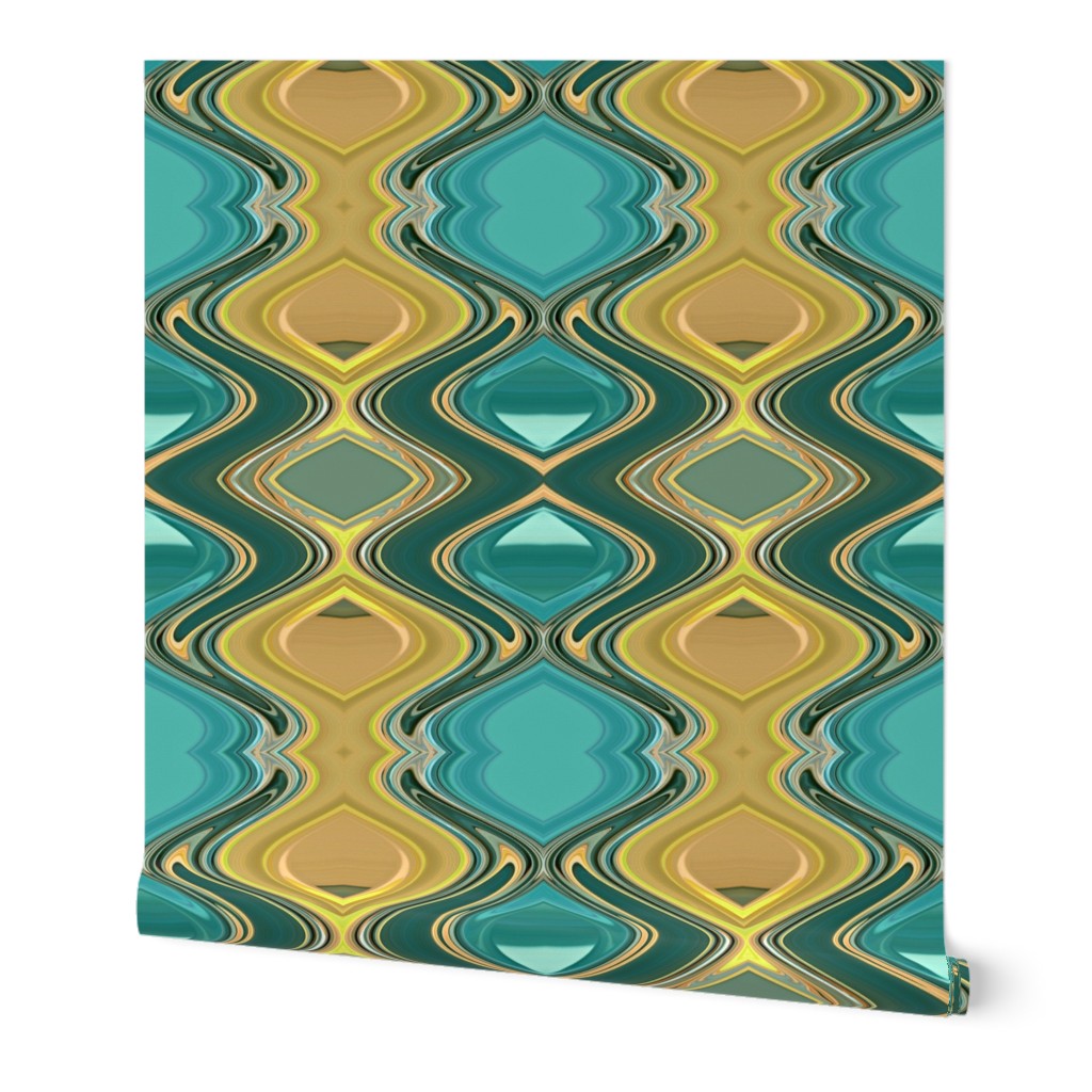 Green Teal & Orange Abstract Design