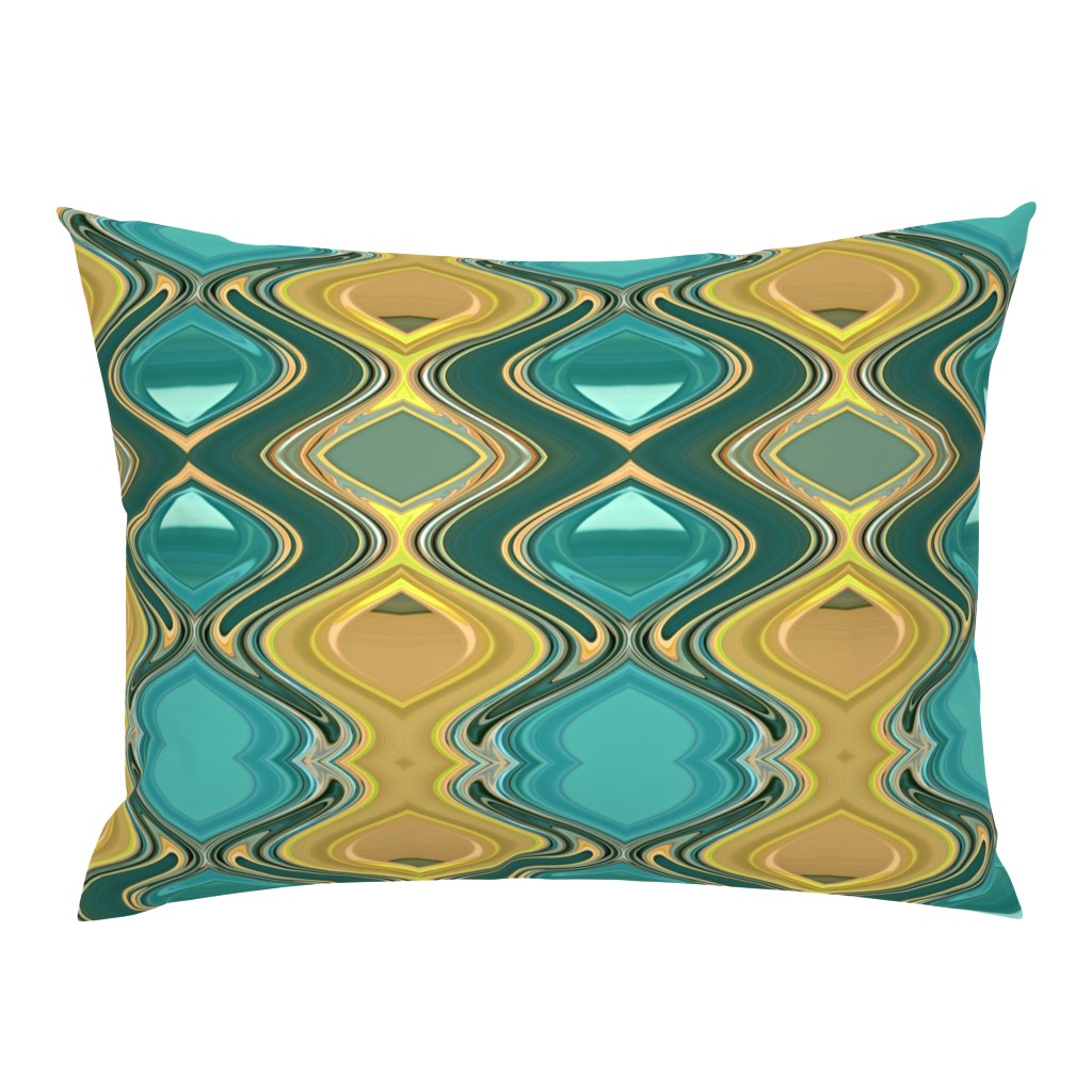 Green Teal & Orange Abstract Design