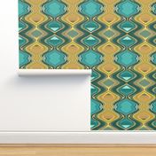 Green Teal & Orange Abstract Design