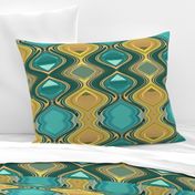 Green Teal & Orange Abstract Design