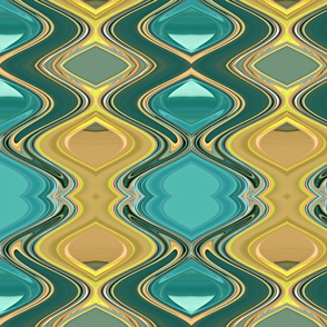 Green Teal & Orange Abstract Design