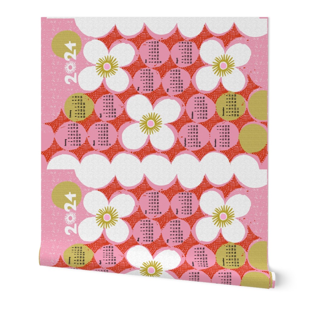 2024 dotty flowers tea towel calendar-27 inch