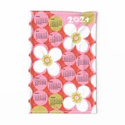 2024 dotty flowers tea towel calendar-27 inch