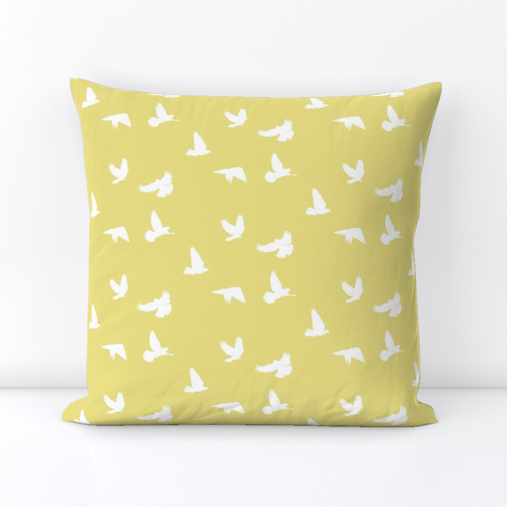 Doves in Flight, Tumbleweed Yellow for Desert Meadow Collection