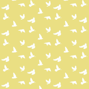 Doves in Flight, Tumbleweed Yellow for Desert Meadow Collection