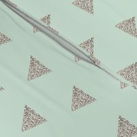 silver sparkle triangles on mint