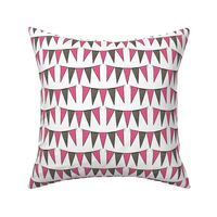 Black Pink White Cream Mini Pennant Buntings