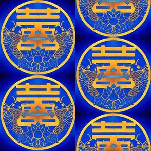 Blue Twin Happiness & Gold Koi 