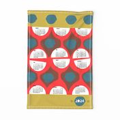 2024 retro tea towel calendar