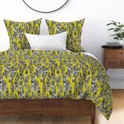 geo feathers chartreuse