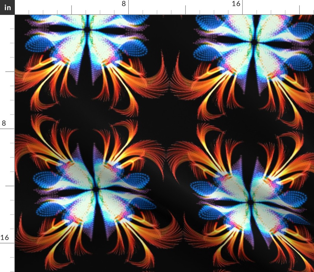 Fire And Ice Fractal Flower