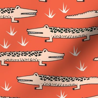crocodiles // alligator crocodiles tropical fabric andrea lauren design, reptiles print, crocodiles pattern, alligator fabric