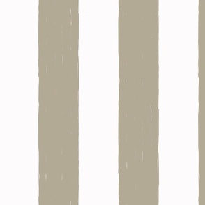 Fat Awning Stripes - Taupe & White